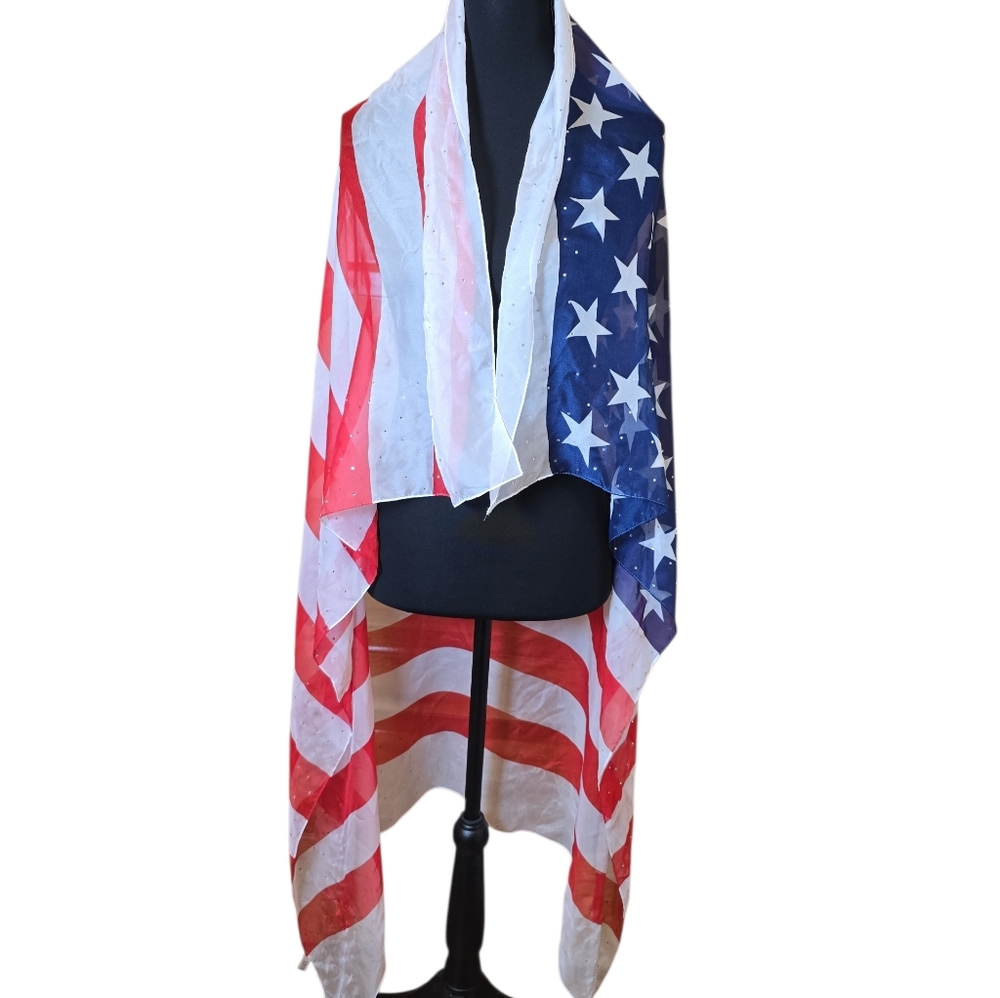 American Flag Patterned Scarf